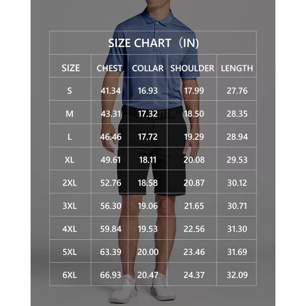 Men's Golf Polo Shirts Quick Dry Moisture Wicking Performance Stretch Short Sleeve Shirt Athletic Wrinkle-Free Summer Tops