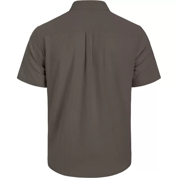 Mens Linen Shirts Short Sleeve Button Up Casual Lightweight Solid Shirt Stylish Cuban Guayabera Beach Tops