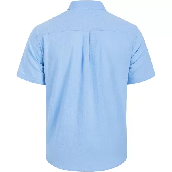 Mens Linen Shirts Short Sleeve Button Up Casual Lightweight Solid Shirt Stylish Cuban Guayabera Beach Tops