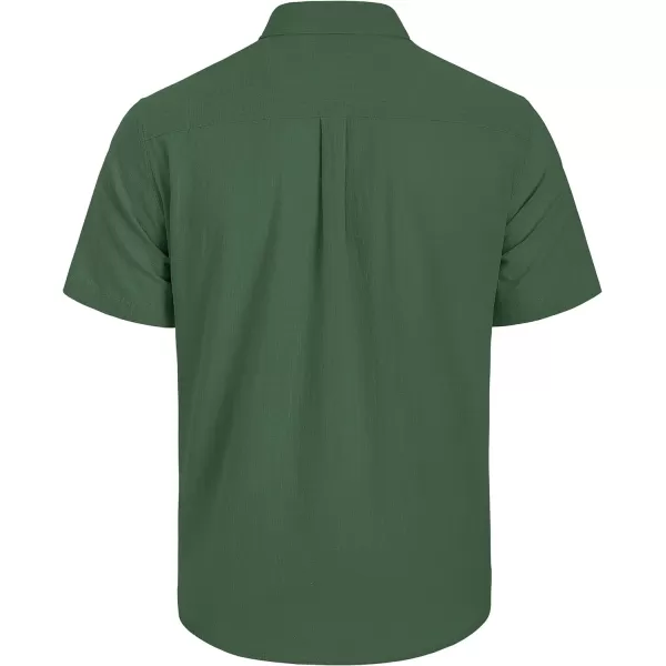 Mens Linen Shirts Short Sleeve Button Up Casual Lightweight Solid Shirt Stylish Cuban Guayabera Beach Tops