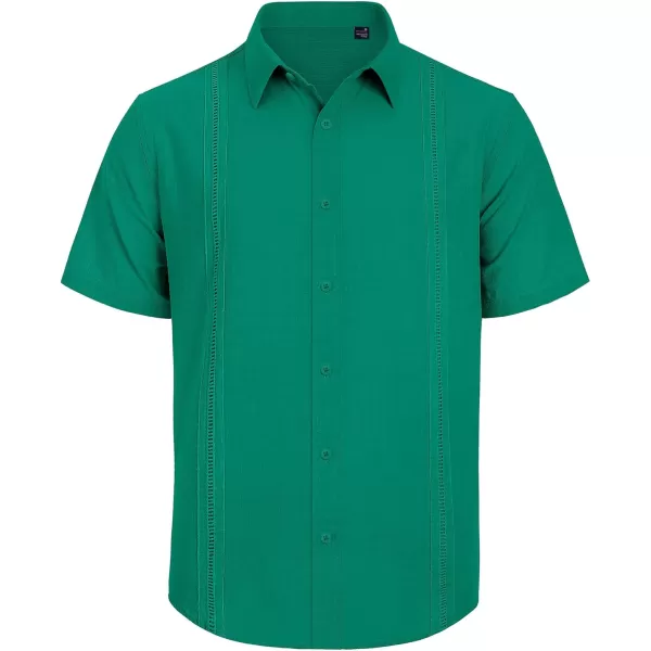 Mens Linen Shirts Short Sleeve Button Up Casual Lightweight Solid Shirt Stylish Cuban Guayabera Beach Tops