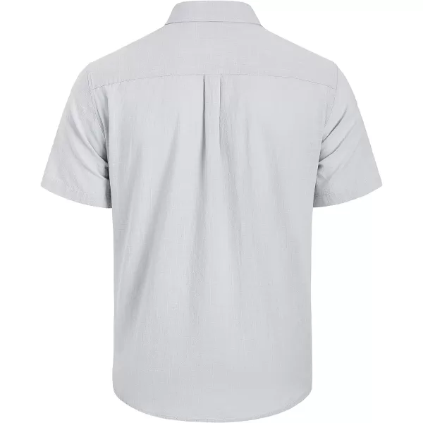 Mens Linen Shirts Short Sleeve Button Up Casual Lightweight Solid Shirt Stylish Cuban Guayabera Beach Tops