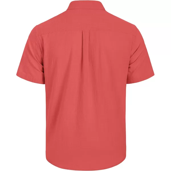 Mens Linen Shirts Short Sleeve Button Up Casual Lightweight Solid Shirt Stylish Cuban Guayabera Beach Tops