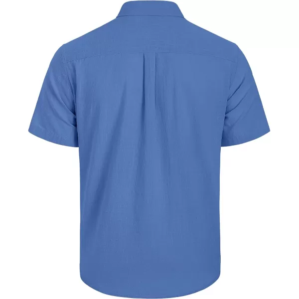 Mens Linen Shirts Short Sleeve Button Up Casual Lightweight Solid Shirt Stylish Cuban Guayabera Beach Tops