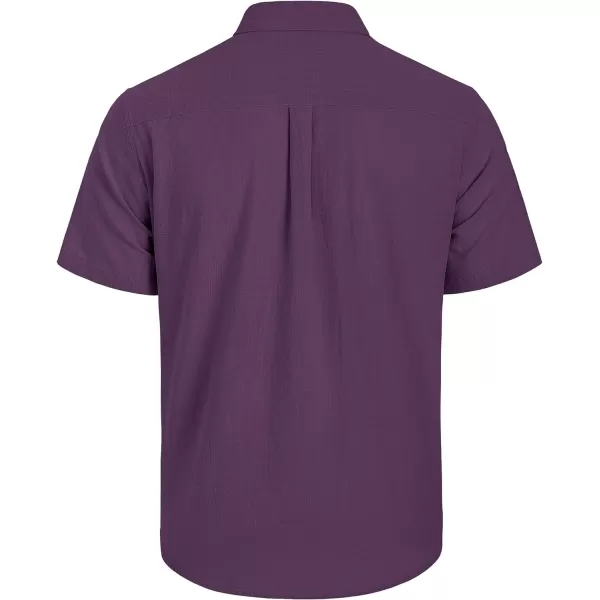 Mens Linen Shirts Short Sleeve Button Up Casual Lightweight Solid Shirt Stylish Cuban Guayabera Beach Tops