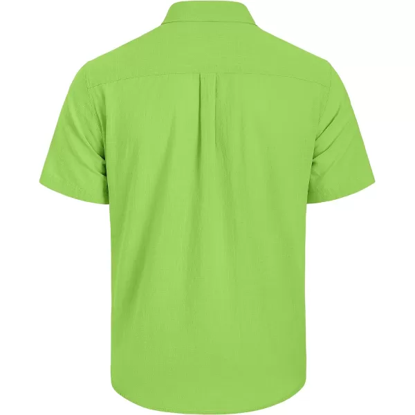 Mens Linen Shirts Short Sleeve Button Up Casual Lightweight Solid Shirt Stylish Cuban Guayabera Beach Tops