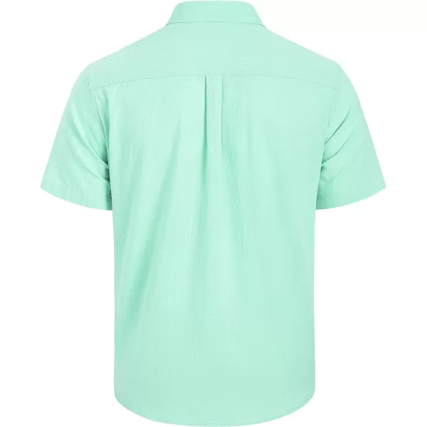 Mens Linen Shirts Short Sleeve Button Up Casual Lightweight Solid Shirt Stylish Cuban Guayabera Beach Tops