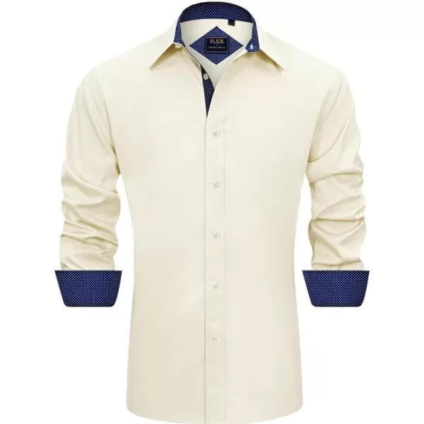J.VER Men's Casual Long Sleeve Stretch Dress Shirt Wrinkle-Free Regular Fit Button Down Shirts