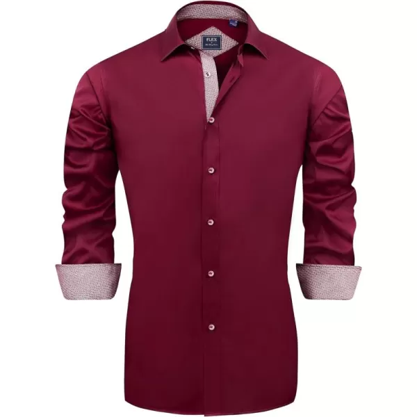 J.VER Men's Casual Long Sleeve Stretch Dress Shirt Wrinkle-Free Regular Fit Button Down Shirts