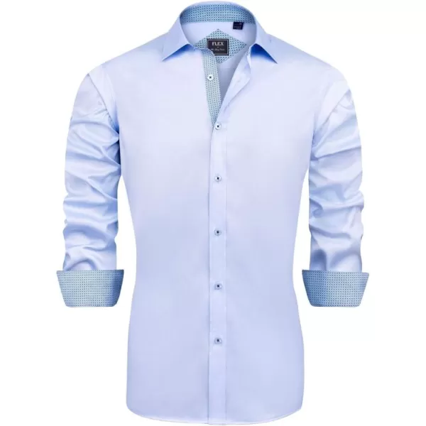 J.VER Men's Casual Long Sleeve Stretch Dress Shirt Wrinkle-Free Regular Fit Button Down Shirts