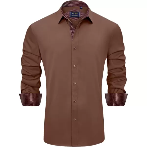 J.VER Men's Casual Long Sleeve Stretch Dress Shirt Wrinkle-Free Regular Fit Button Down Shirts