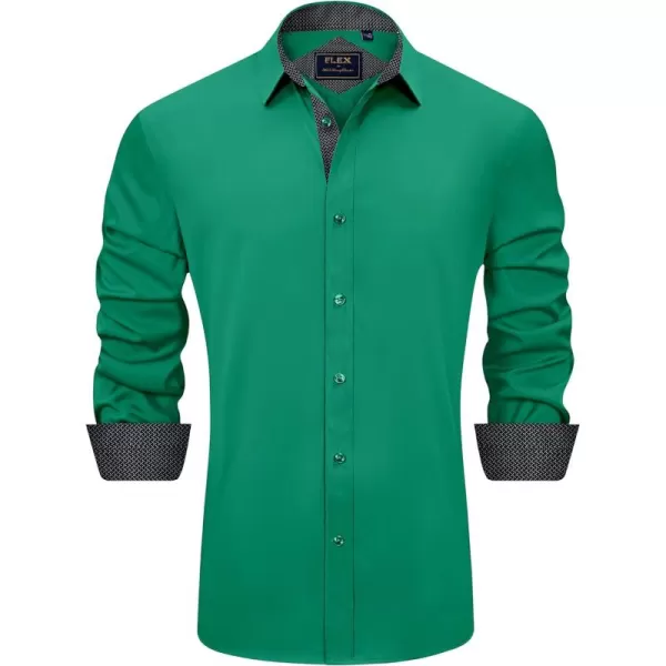 J.VER Men's Casual Long Sleeve Stretch Dress Shirt Wrinkle-Free Regular Fit Button Down Shirts