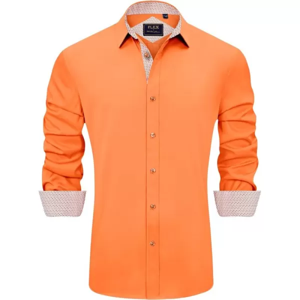 J.VER Men's Casual Long Sleeve Stretch Dress Shirt Wrinkle-Free Regular Fit Button Down Shirts