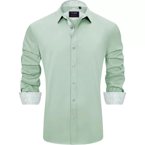 J.VER Men's Casual Long Sleeve Stretch Dress Shirt Wrinkle-Free Regular Fit Button Down Shirts