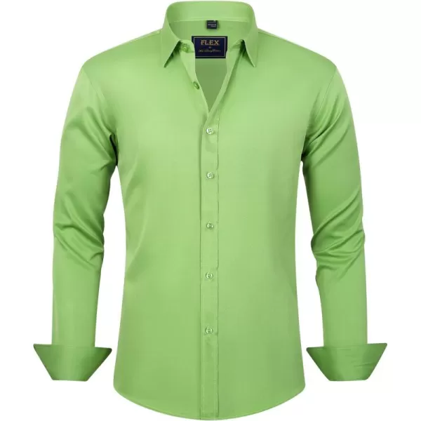 J.VER Men's Dress Shirts Solid Long Sleeve Stretch Wrinkle-Free Formal Shirt Business Casual Button Down Shirts