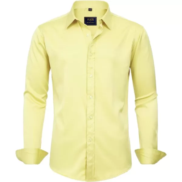 J.VER Men's Dress Shirts Solid Long Sleeve Stretch Wrinkle-Free Formal Shirt Business Casual Button Down Shirts