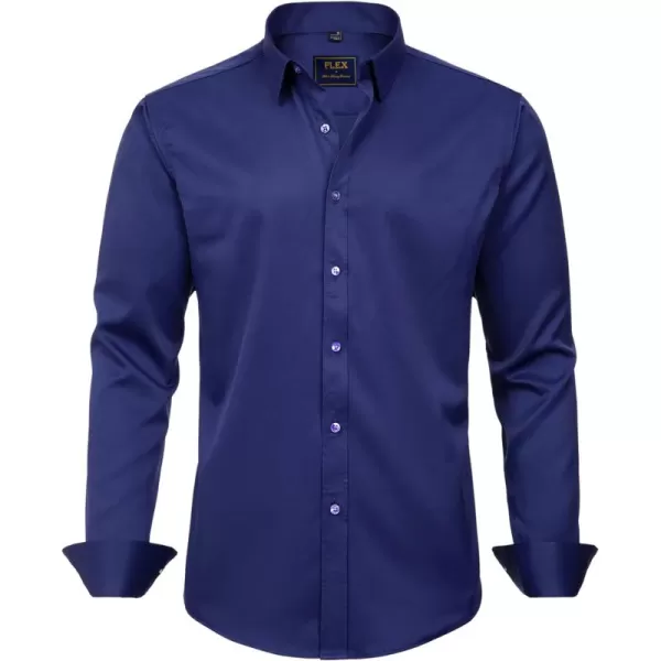 J.VER Men's Dress Shirts Solid Long Sleeve Stretch Wrinkle-Free Formal Shirt Business Casual Button Down Shirts