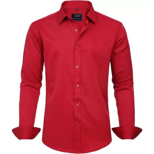 J.VER Men's Dress Shirts Solid Long Sleeve Stretch Wrinkle-Free Formal Shirt Business Casual Button Down Shirts
