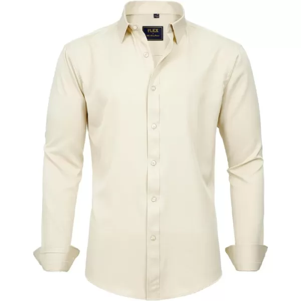 J.VER Men's Dress Shirts Solid Long Sleeve Stretch Wrinkle-Free Formal Shirt Business Casual Button Down Shirts