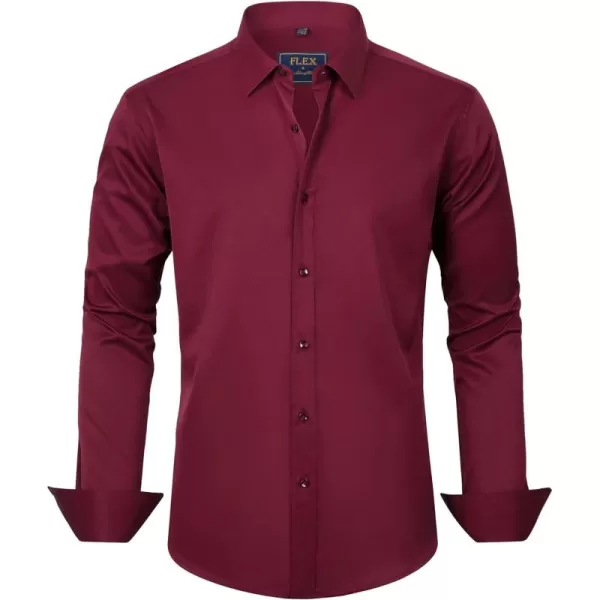 J.VER Men's Dress Shirts Solid Long Sleeve Stretch Wrinkle-Free Formal Shirt Business Casual Button Down Shirts
