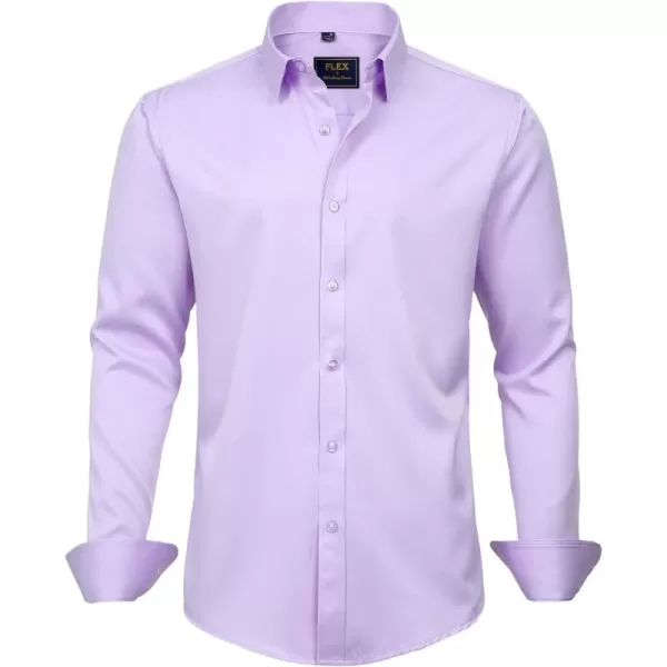 J.VER Men's Dress Shirts Solid Long Sleeve Stretch Wrinkle-Free Formal Shirt Business Casual Button Down Shirts