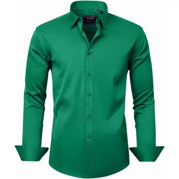J.VER Men's Dress Shirts Solid Long Sleeve Stretch Wrinkle-Free Formal Shirt Business Casual Button Down Shirts