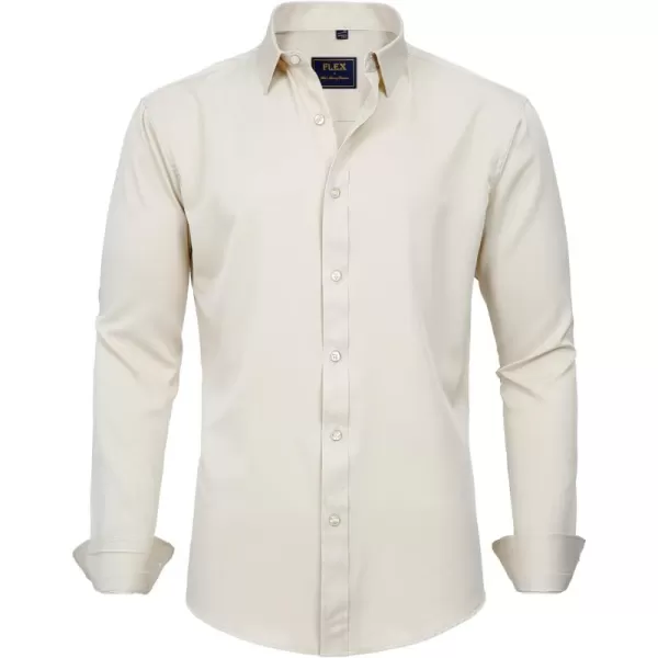 J.VER Men's Dress Shirts Solid Long Sleeve Stretch Wrinkle-Free Formal Shirt Business Casual Button Down Shirts