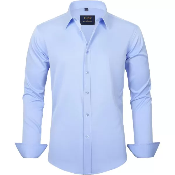 J.VER Men's Dress Shirts Solid Long Sleeve Stretch Wrinkle-Free Formal Shirt Business Casual Button Down Shirts