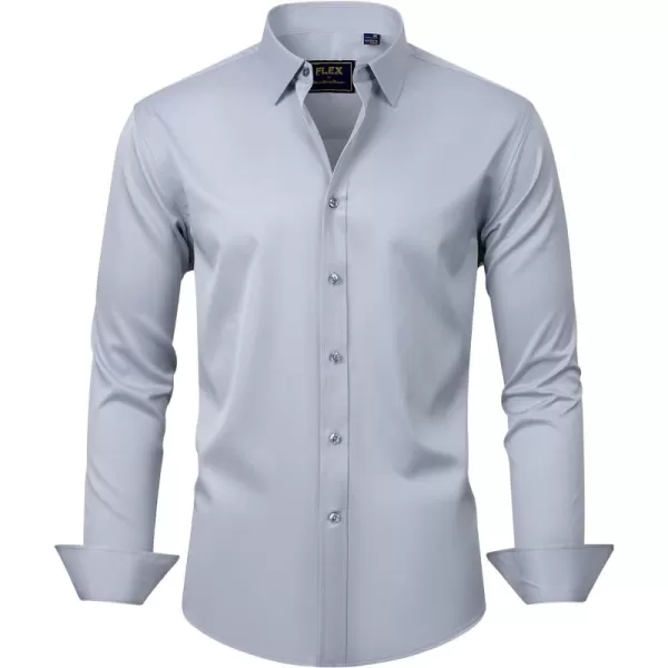 J.VER Men's Dress Shirts Solid Long Sleeve Stretch Wrinkle-Free Formal Shirt Business Casual Button Down Shirts