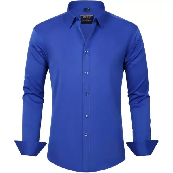 J.VER Men's Dress Shirts Solid Long Sleeve Stretch Wrinkle-Free Formal Shirt Business Casual Button Down Shirts