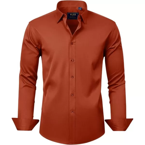 J.VER Men's Dress Shirts Solid Long Sleeve Stretch Wrinkle-Free Formal Shirt Business Casual Button Down Shirts