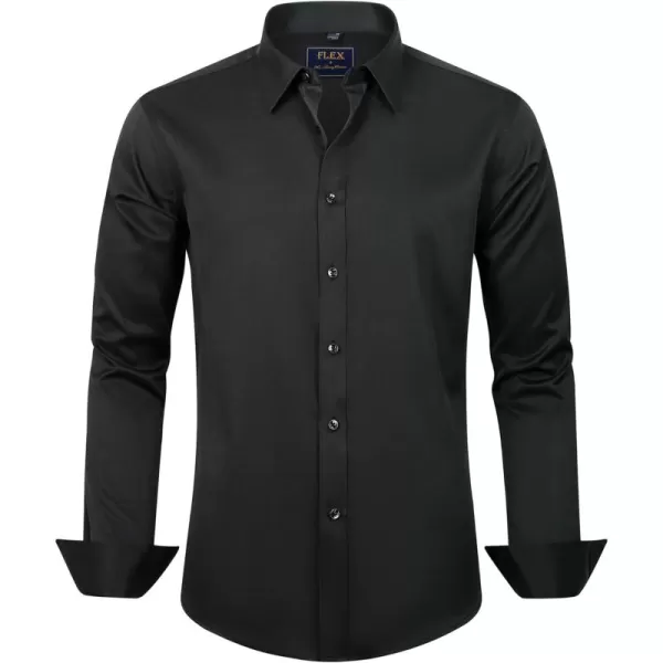J.VER Men's Dress Shirts Solid Long Sleeve Stretch Wrinkle-Free Formal Shirt Business Casual Button Down Shirts