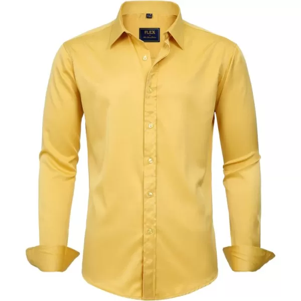 J.VER Men's Dress Shirts Solid Long Sleeve Stretch Wrinkle-Free Formal Shirt Business Casual Button Down Shirts