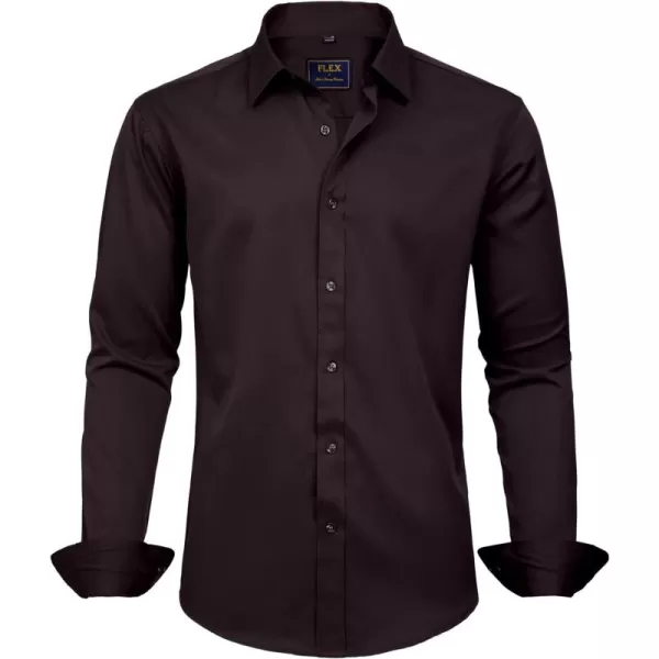 J.VER Men's Dress Shirts Solid Long Sleeve Stretch Wrinkle-Free Formal Shirt Business Casual Button Down Shirts
