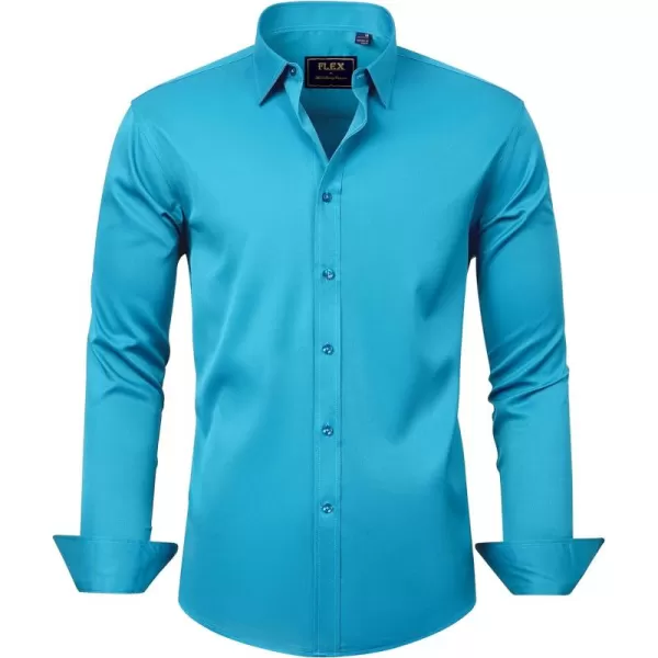 J.VER Men's Dress Shirts Solid Long Sleeve Stretch Wrinkle-Free Formal Shirt Business Casual Button Down Shirts