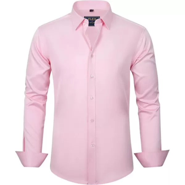 J.VER Men's Dress Shirts Solid Long Sleeve Stretch Wrinkle-Free Formal Shirt Business Casual Button Down Shirts