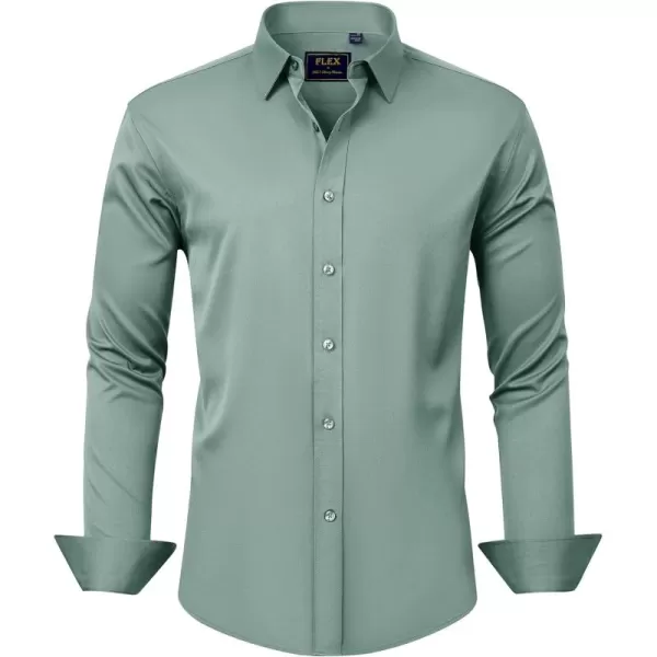 J.VER Men's Dress Shirts Solid Long Sleeve Stretch Wrinkle-Free Formal Shirt Business Casual Button Down Shirts