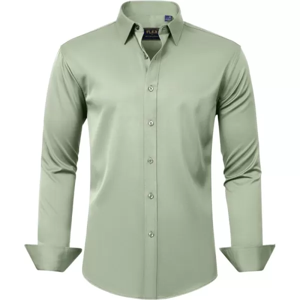 J.VER Men's Dress Shirts Solid Long Sleeve Stretch Wrinkle-Free Formal Shirt Business Casual Button Down Shirts