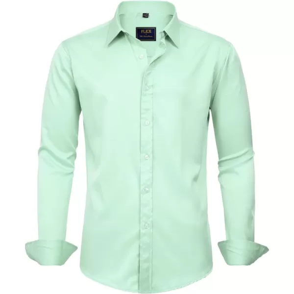 J.VER Men's Dress Shirts Solid Long Sleeve Stretch Wrinkle-Free Formal Shirt Business Casual Button Down Shirts