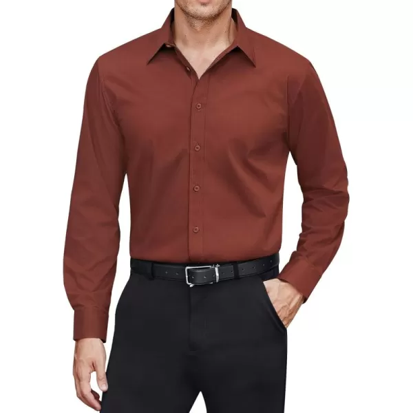 J.VER Men's Dress Shirts Stretch Stain Shield Long Sleeve Solid Formal Shirt Business Casual Button Down Shirts
