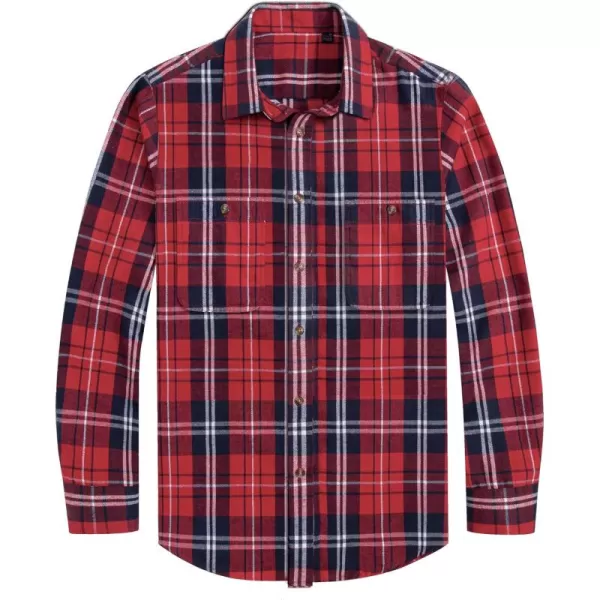 J.VER Men's Flannel Plaid Shirts Long Sleeve Regular Fit Casual Button Down Shirt