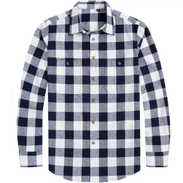 J.VER Men's Flannel Plaid Shirts Long Sleeve Regular Fit Casual Button Down Shirt
