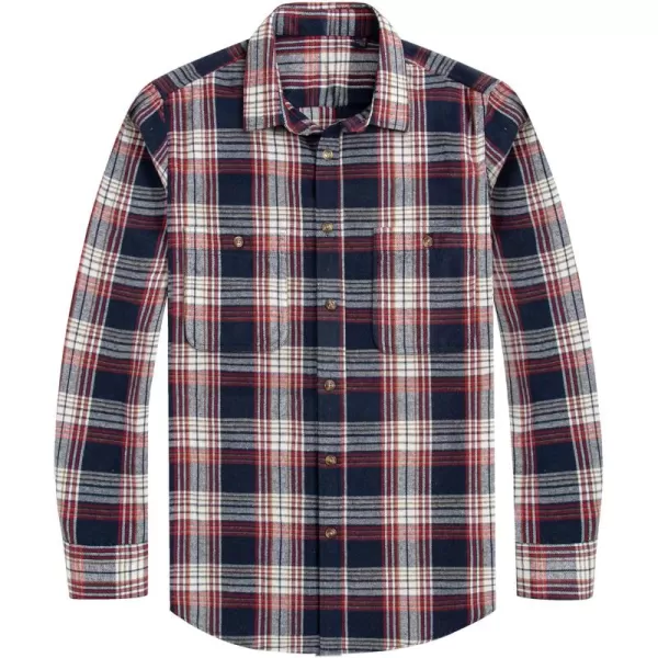 J.VER Men's Flannel Plaid Shirts Long Sleeve Regular Fit Casual Button Down Shirt