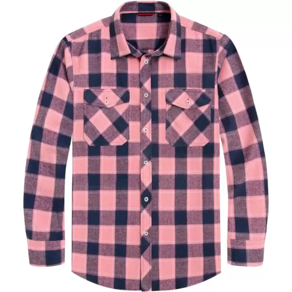 J.VER Men's Flannel Plaid Shirts Long Sleeve Regular Fit Casual Button Down Shirt
