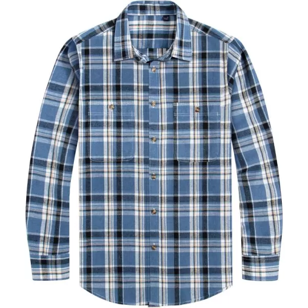J.VER Men's Flannel Plaid Shirts Long Sleeve Regular Fit Casual Button Down Shirt