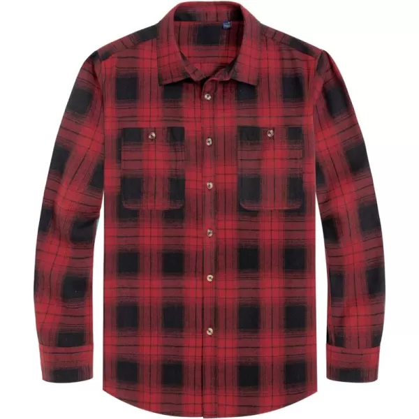 J.VER Men's Flannel Plaid Shirts Long Sleeve Regular Fit Casual Button Down Shirt