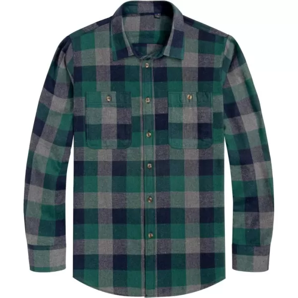J.VER Men's Flannel Plaid Shirts Long Sleeve Regular Fit Casual Button Down Shirt
