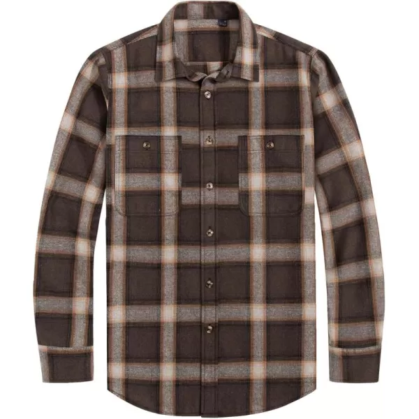 J.VER Men's Flannel Plaid Shirts Long Sleeve Regular Fit Casual Button Down Shirt