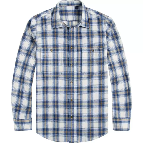 J.VER Men's Flannel Plaid Shirts Long Sleeve Regular Fit Casual Button Down Shirt