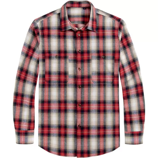 J.VER Men's Flannel Plaid Shirts Long Sleeve Regular Fit Casual Button Down Shirt